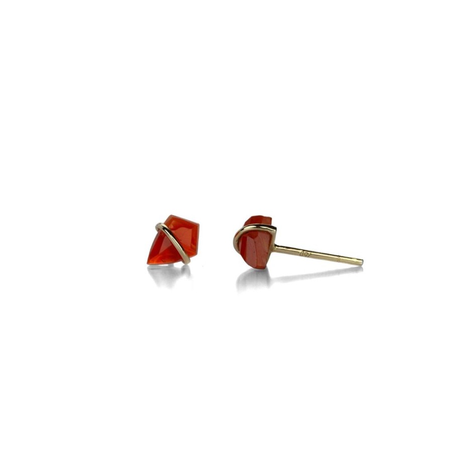 Earrings Page Sargisson | Extra Small Carnelian Kite Studs