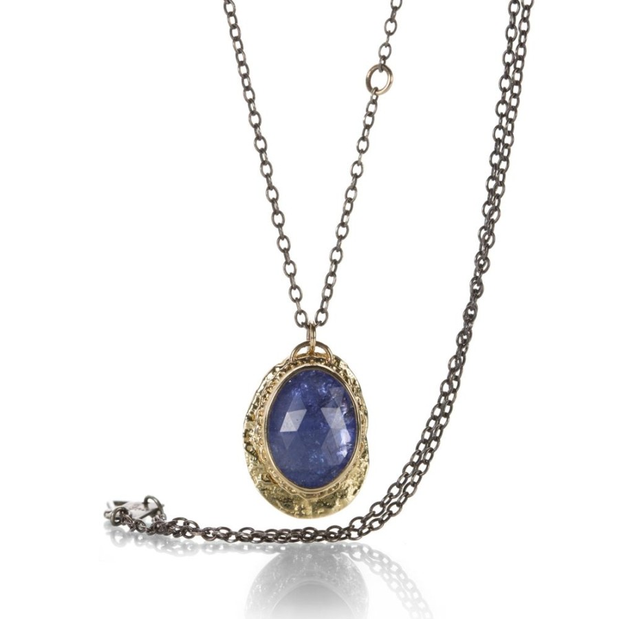 Necklaces Jamie Joseph | Tanzanite And Textured Disc Necklace