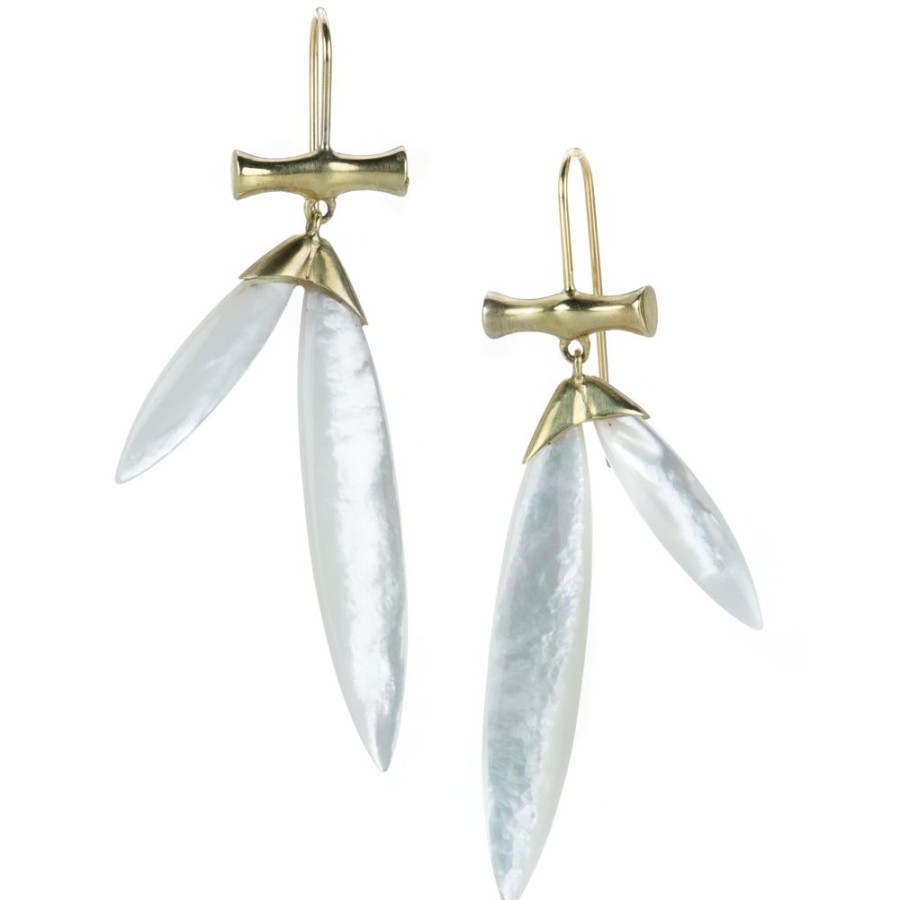 Earrings Annette Ferdinandsen | White Mother Of Pearl Bamboo Earrings