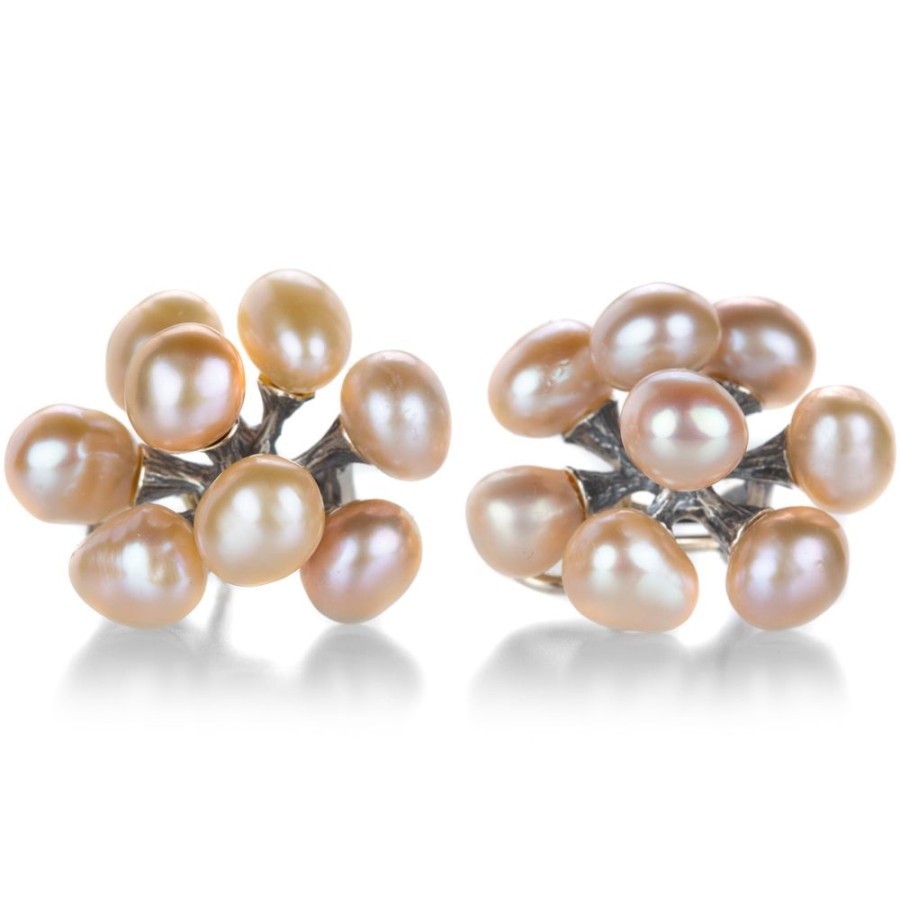 Earrings John Iversen | Baroque Peach Freshwater Pearl Jacks Earrings