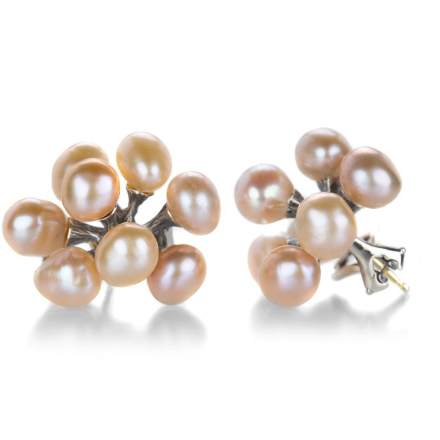 Earrings John Iversen | Baroque Peach Freshwater Pearl Jacks Earrings