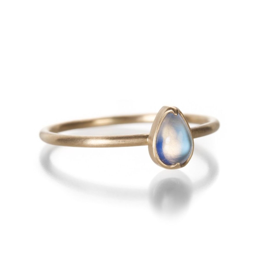 Rings Gabriella Kiss | Petite Pear Rainbow Moonstone Ring