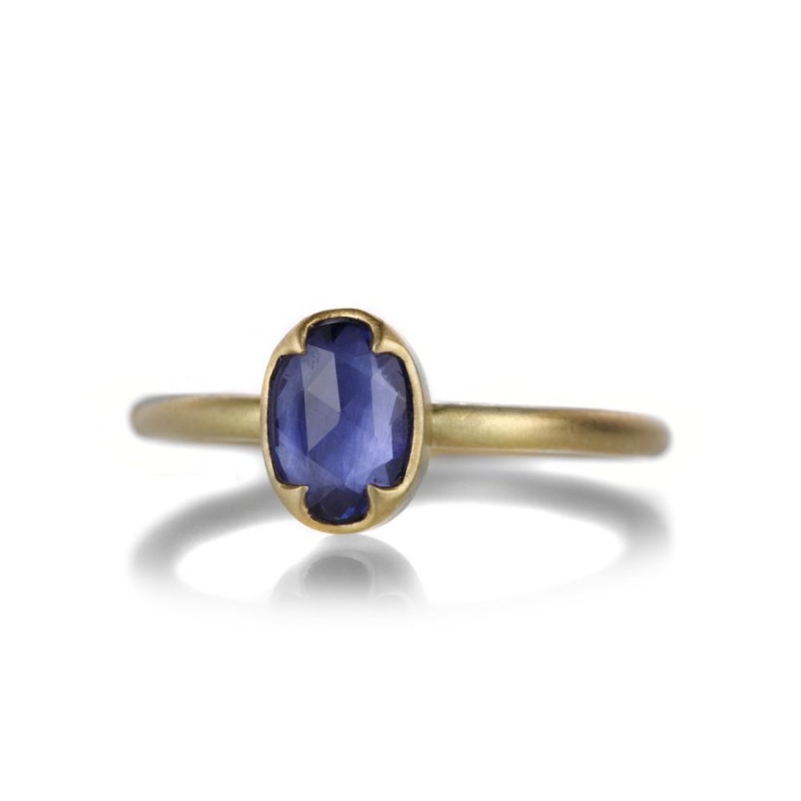 Rings Gabriella Kiss | Oval Rose Cut Blue Sapphire Ring