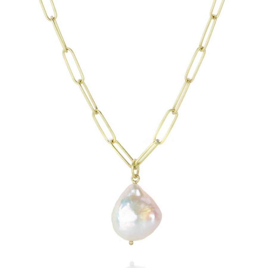 Necklaces Maria Beaulieu | Soft Metallic Freshwater Pearl (Pendant Only)