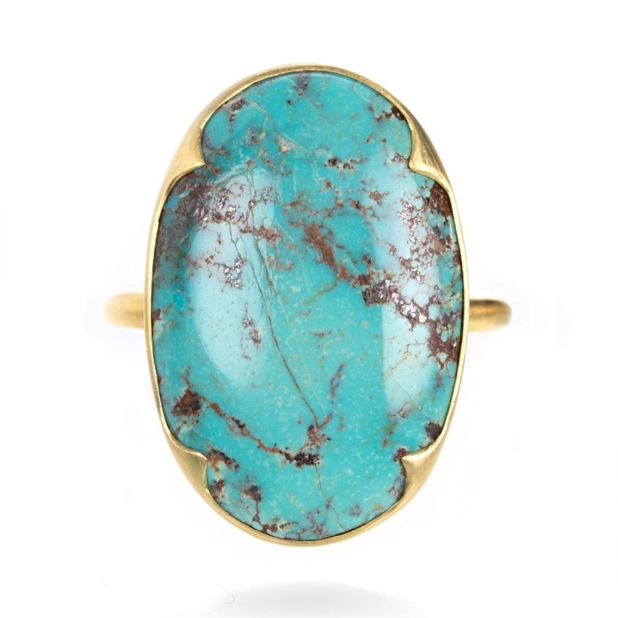 Rings Gabriella Kiss | Giant Oval Persian Turquoise Ring