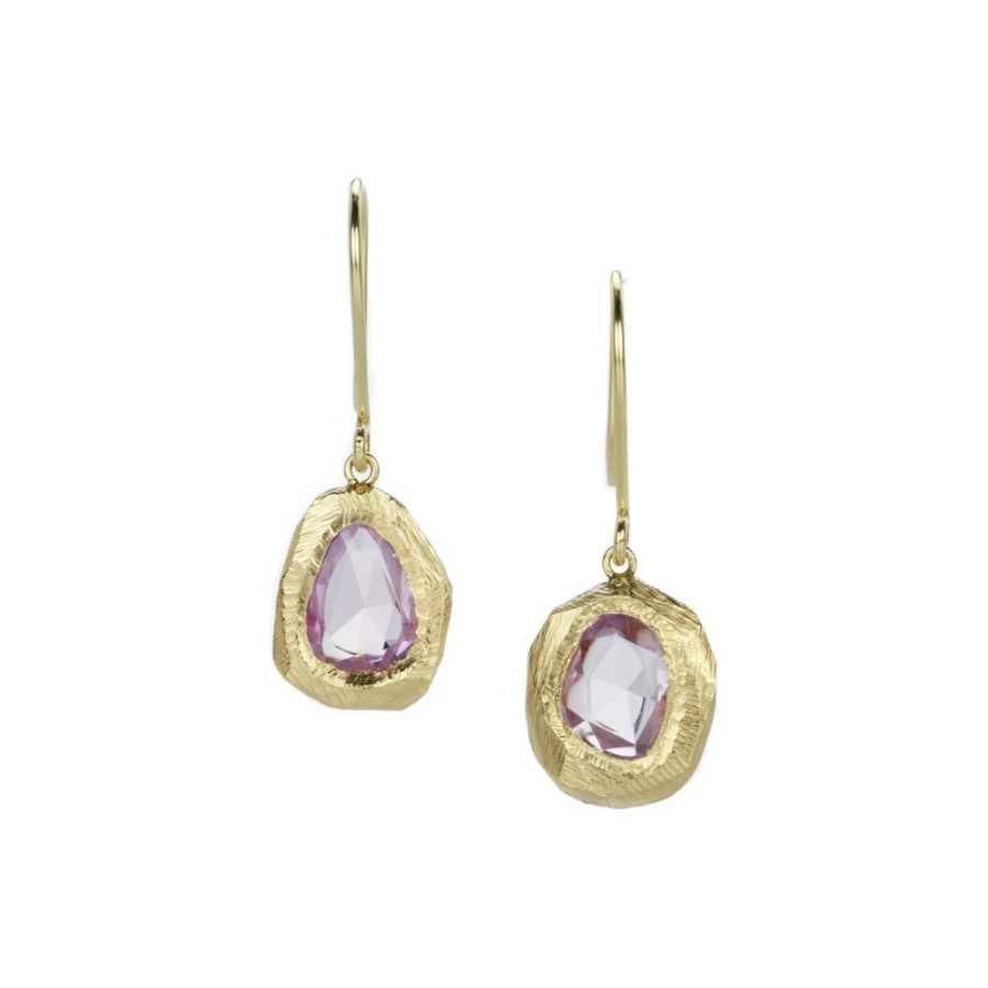 Earrings Page Sargisson | Rose Cut Lilac Pink Sapphire Drop Earrings