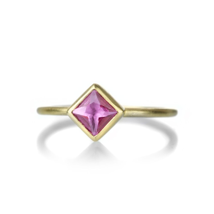 Rings Gabriella Kiss | 18K Square Pink Sapphire Ring