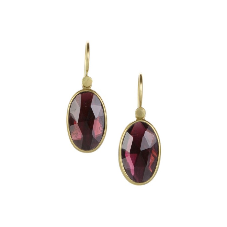 Earrings Lola Brooks | Oval Rose Cut Garnet Earrings