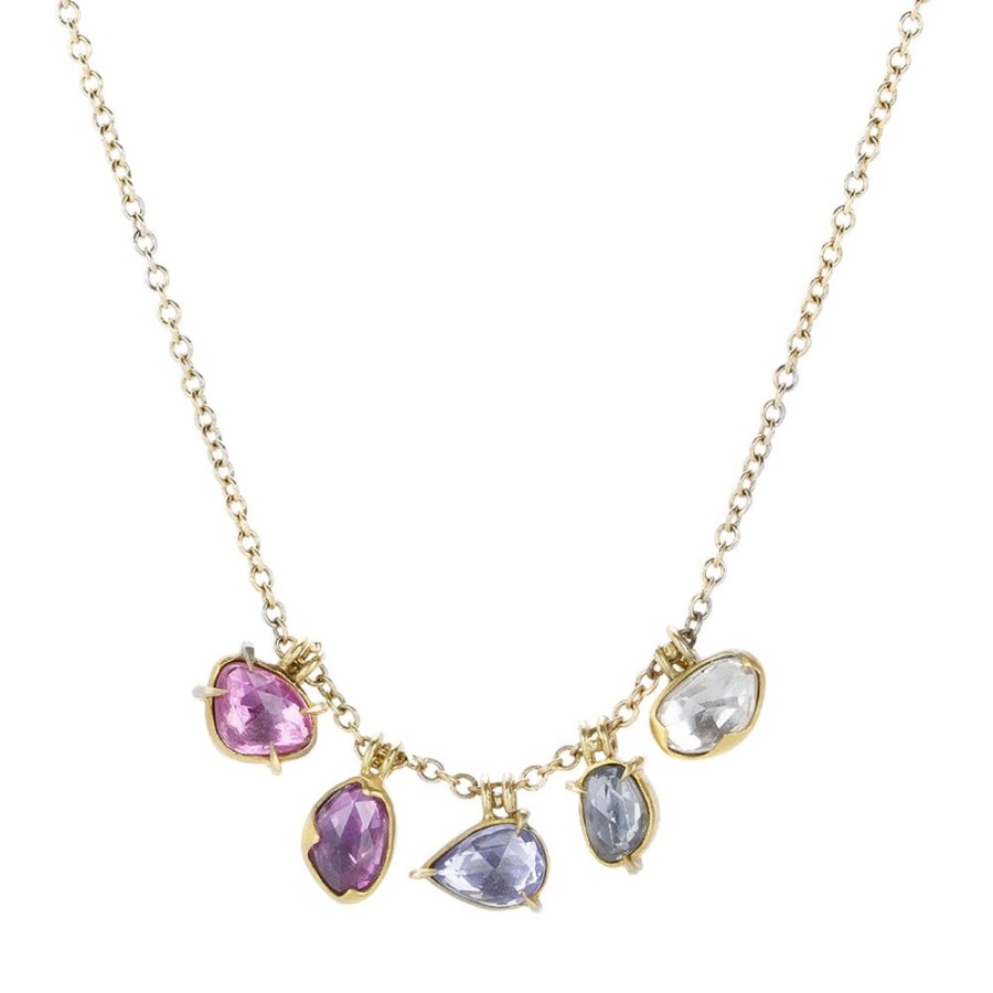 Necklaces Annie Fensterstock | Five Sapphire Necklace