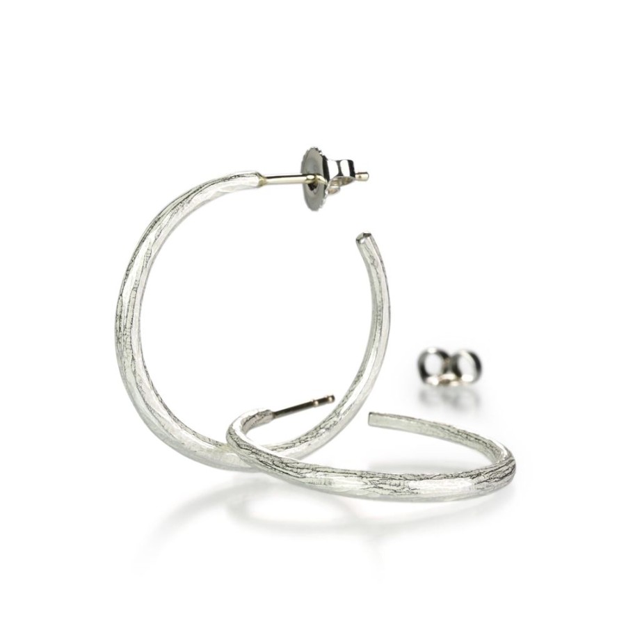 Earrings John Iversen | Medium Silver Hoop Earrings