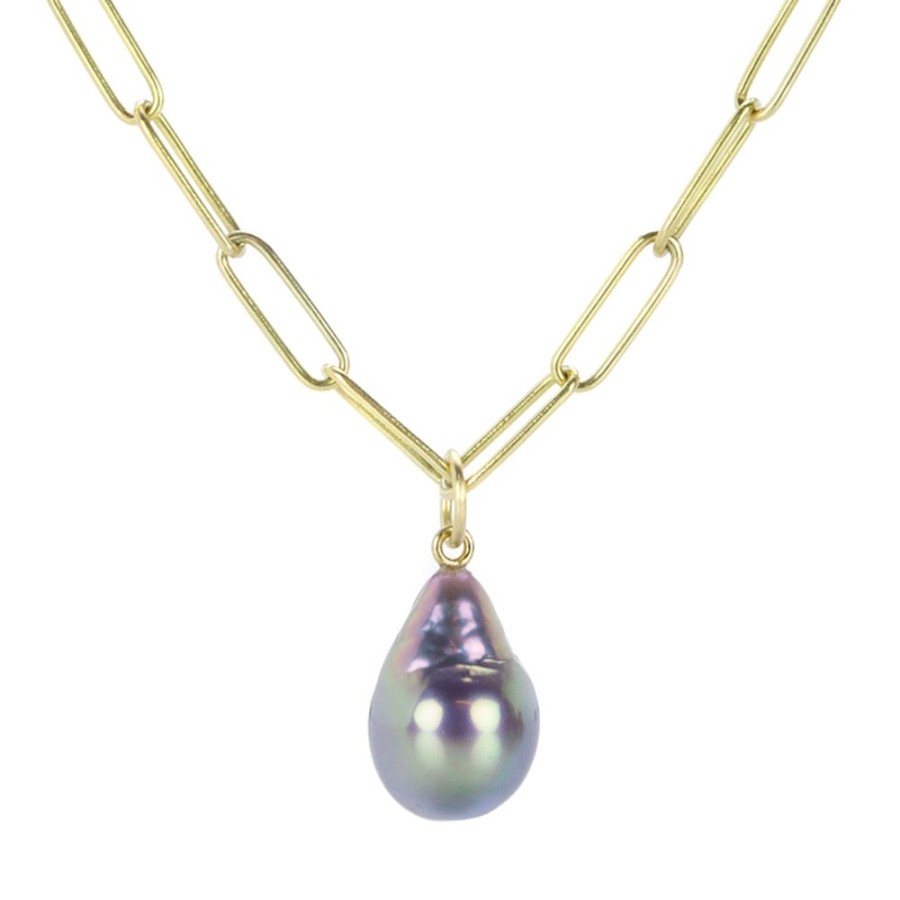 Necklaces Maria Beaulieu | 18K Purple Freshwater Pearl Pendant (Pendant Only)