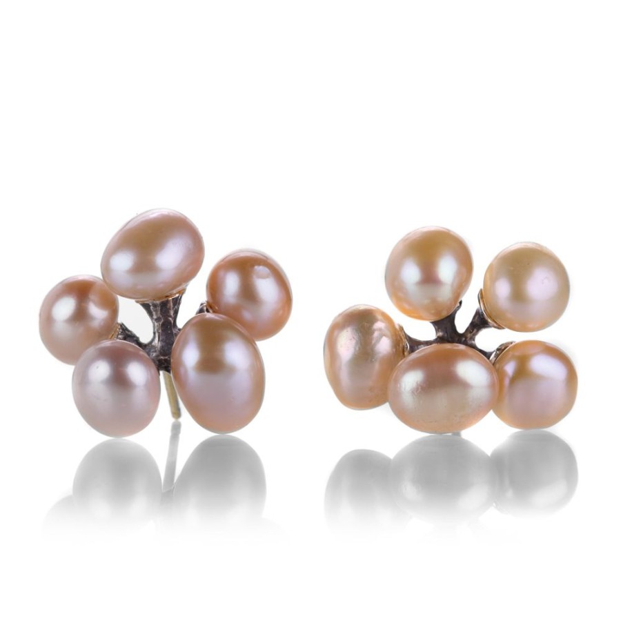 Earrings John Iversen | Peach Pearl Jacks Earrings