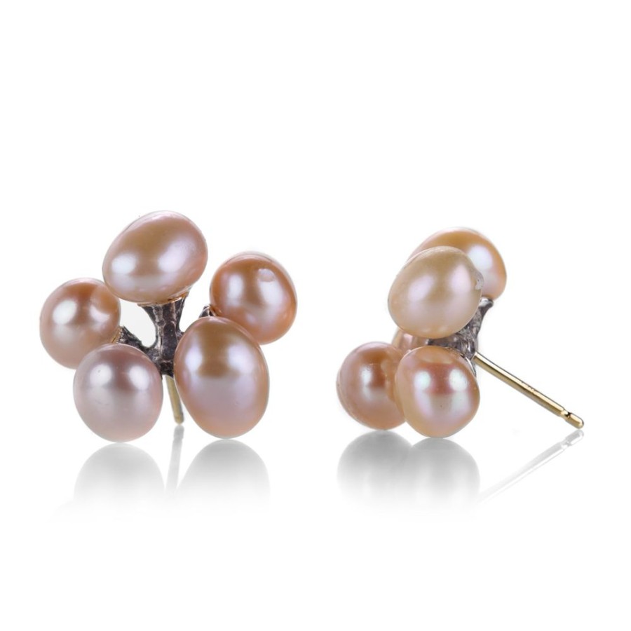 Earrings John Iversen | Peach Pearl Jacks Earrings