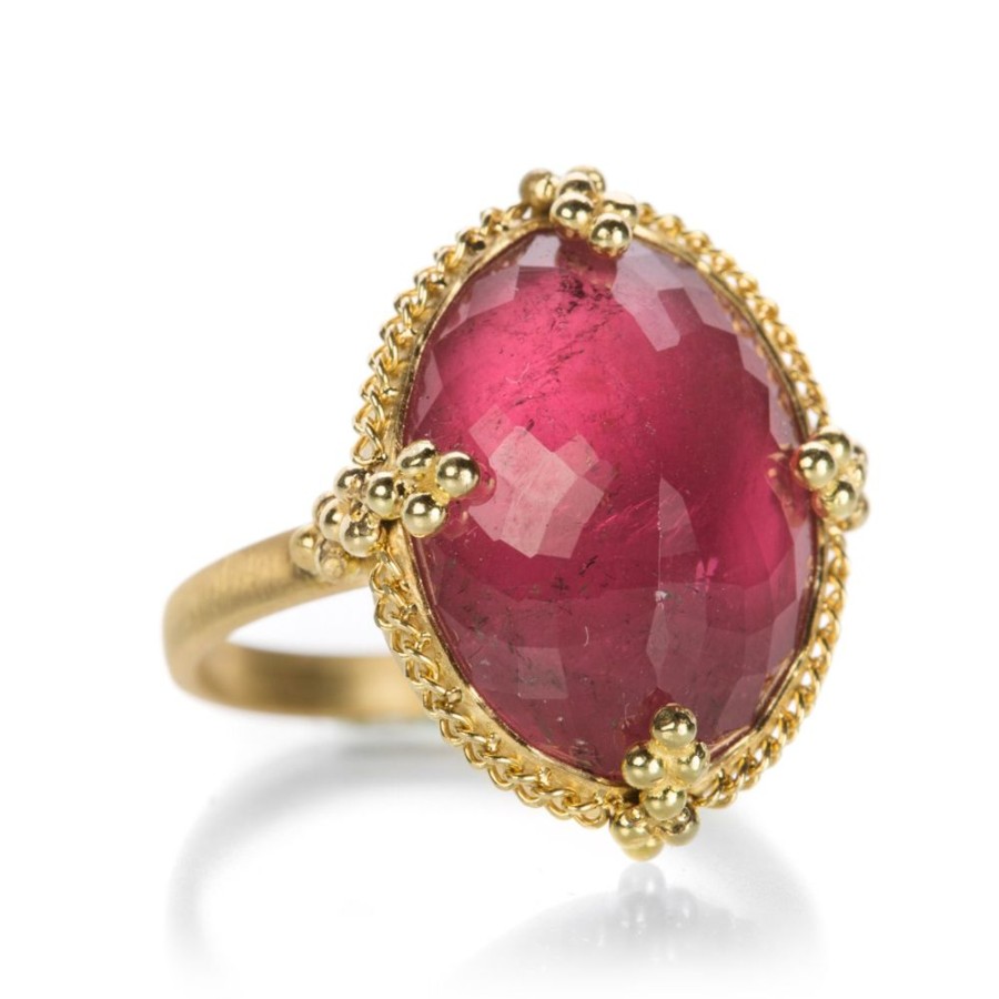 Rings Amali | Oval Faceted Pink Tourmaline Ring