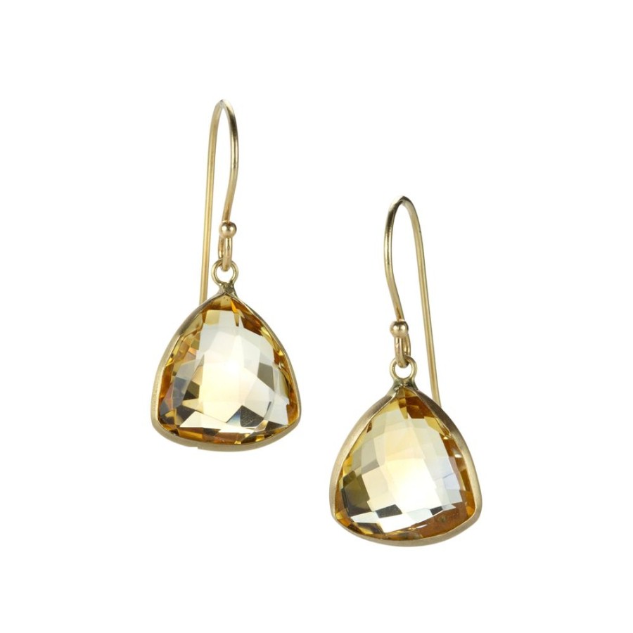 Earrings Margaret Solow | Triangular Citrine Drop Earrings