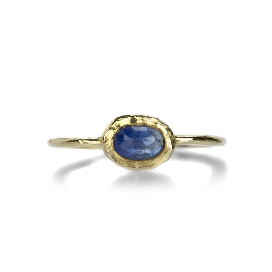 Rings Page Sargisson | Horizontal Oval Blue Sapphire Ring