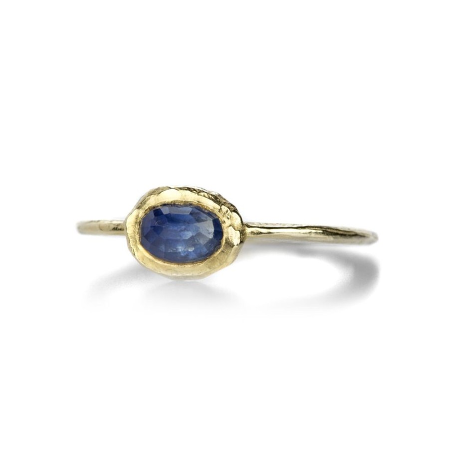 Rings Page Sargisson | Horizontal Oval Blue Sapphire Ring