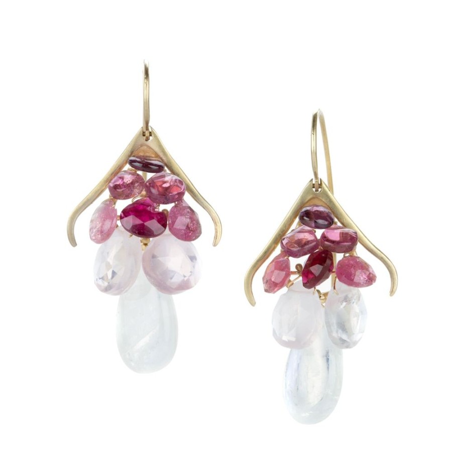 Earrings Rachel Atherley | Small Rose Colored Plumage Earrings