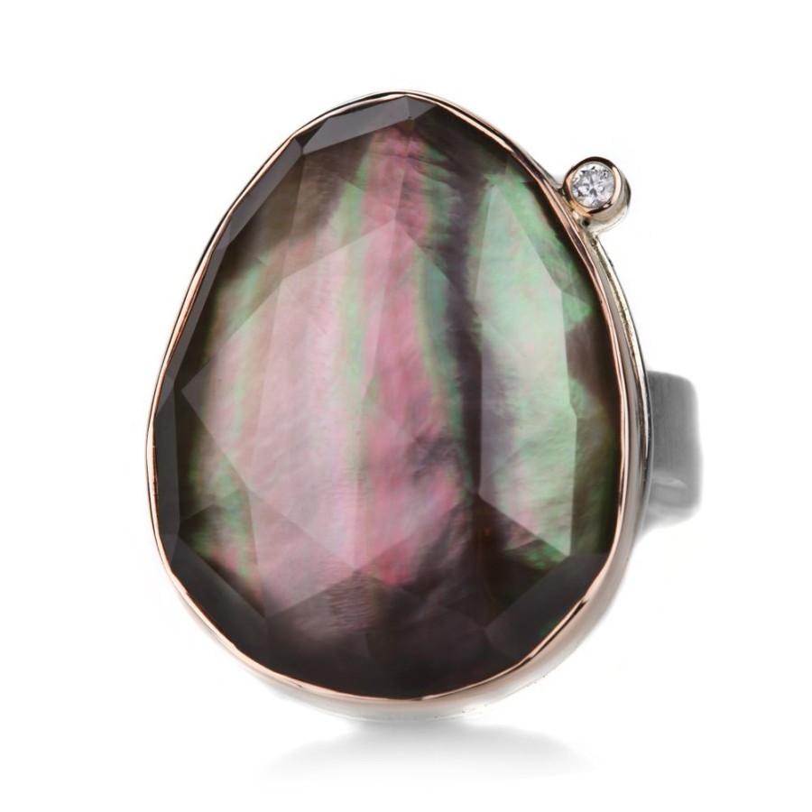 Rings Jamie Joseph | Rock Crystal Over Black Mother Of Pearl Ring