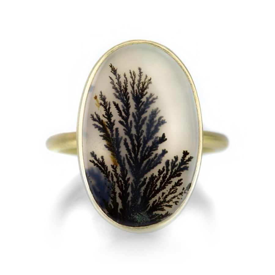 Rings Gabriella Kiss | Oval Vertical Dendritic Agate Ring