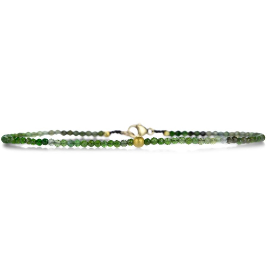 Bracelets Margaret Solow | Green Tourmaline And Round Bead Bracelet