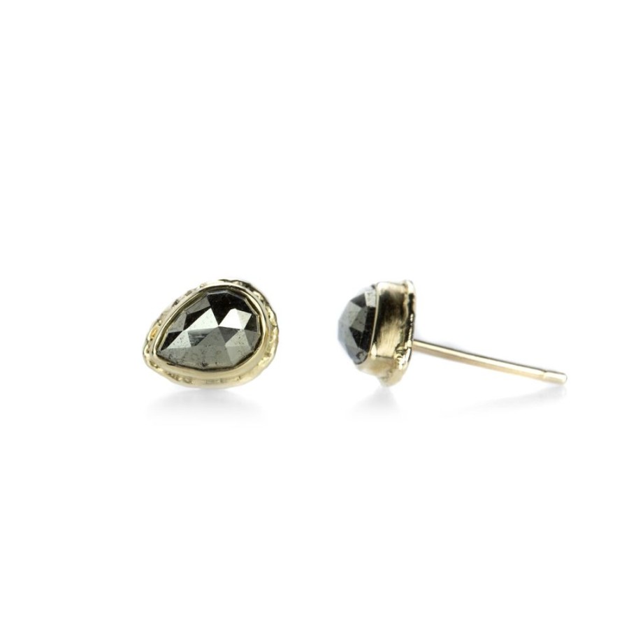 Earrings Jamie Joseph | Teardrop Pyrite Stud Earrings