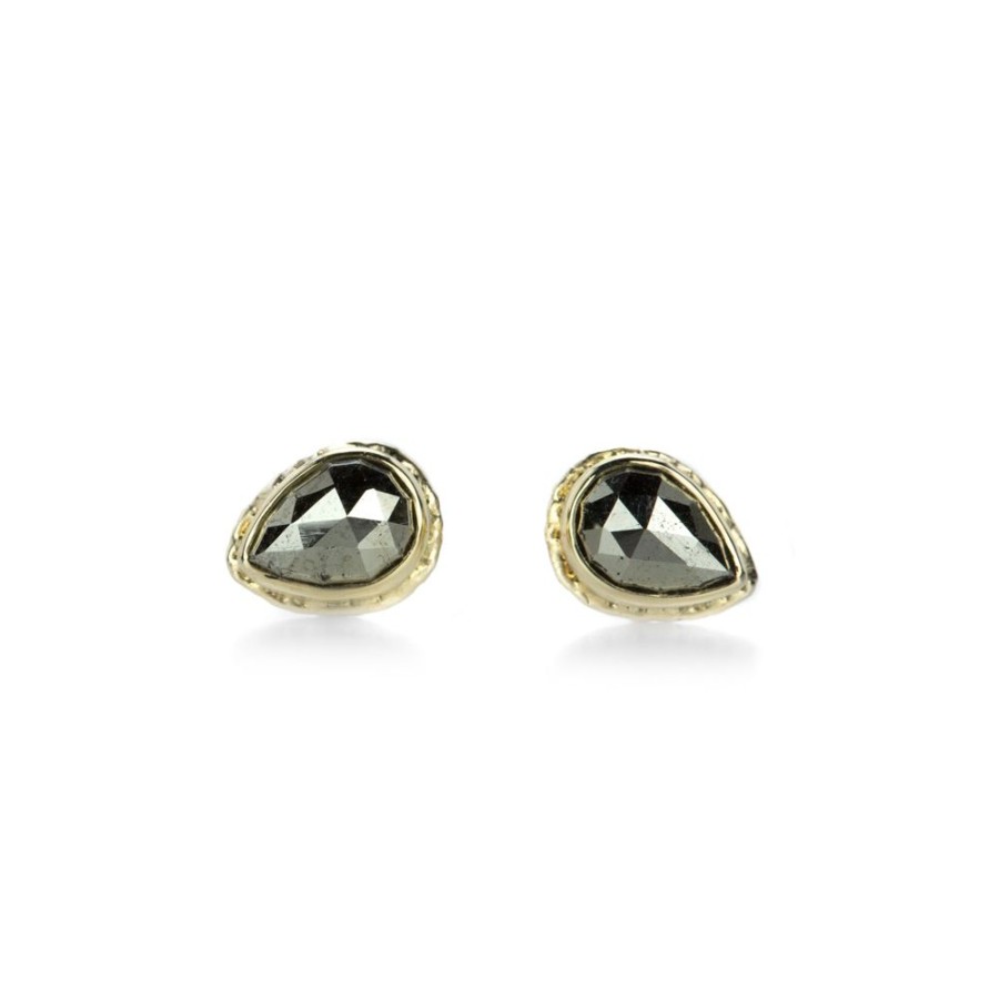 Earrings Jamie Joseph | Teardrop Pyrite Stud Earrings