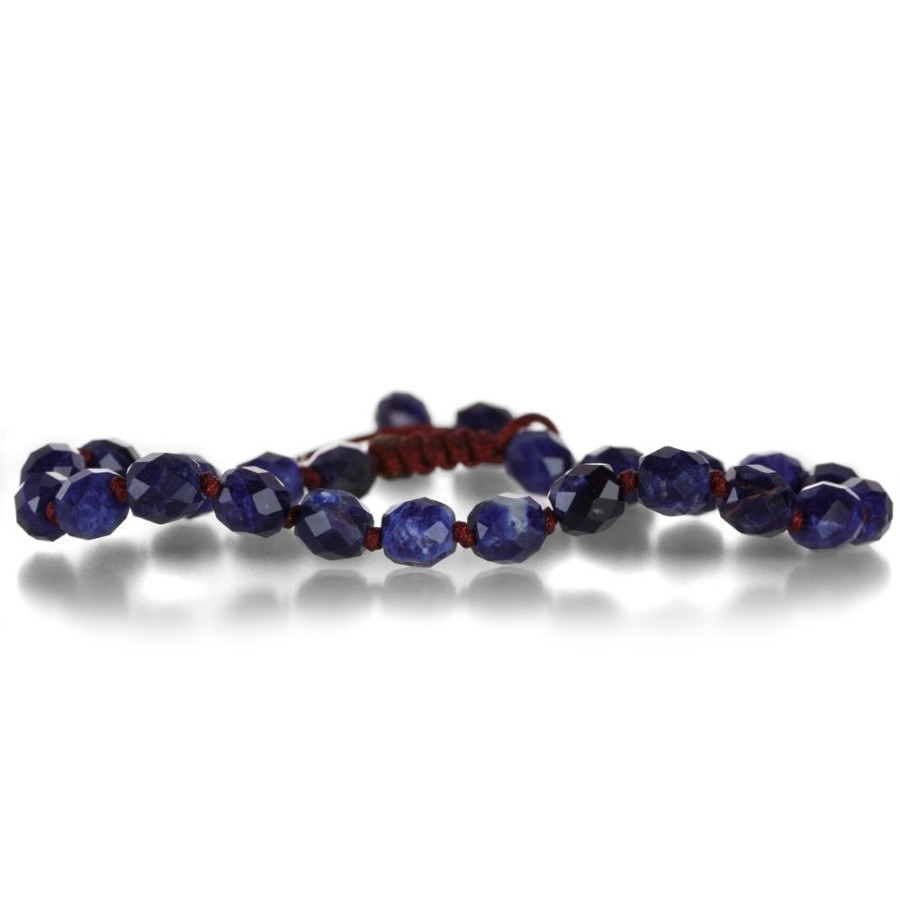 Bracelets Joseph Brooks | Faceted 6Mm Sodalite Beaded Macrame Bracelet