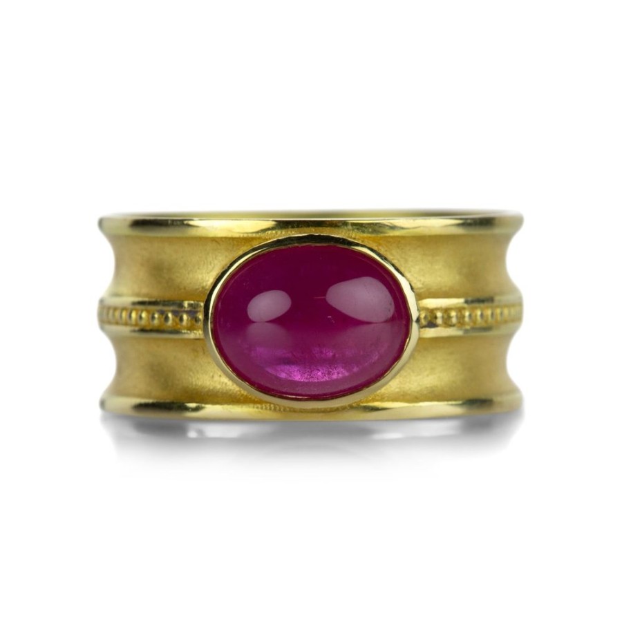 Rings Barbara Heinrich | Double Curve Band With Oval Ruby