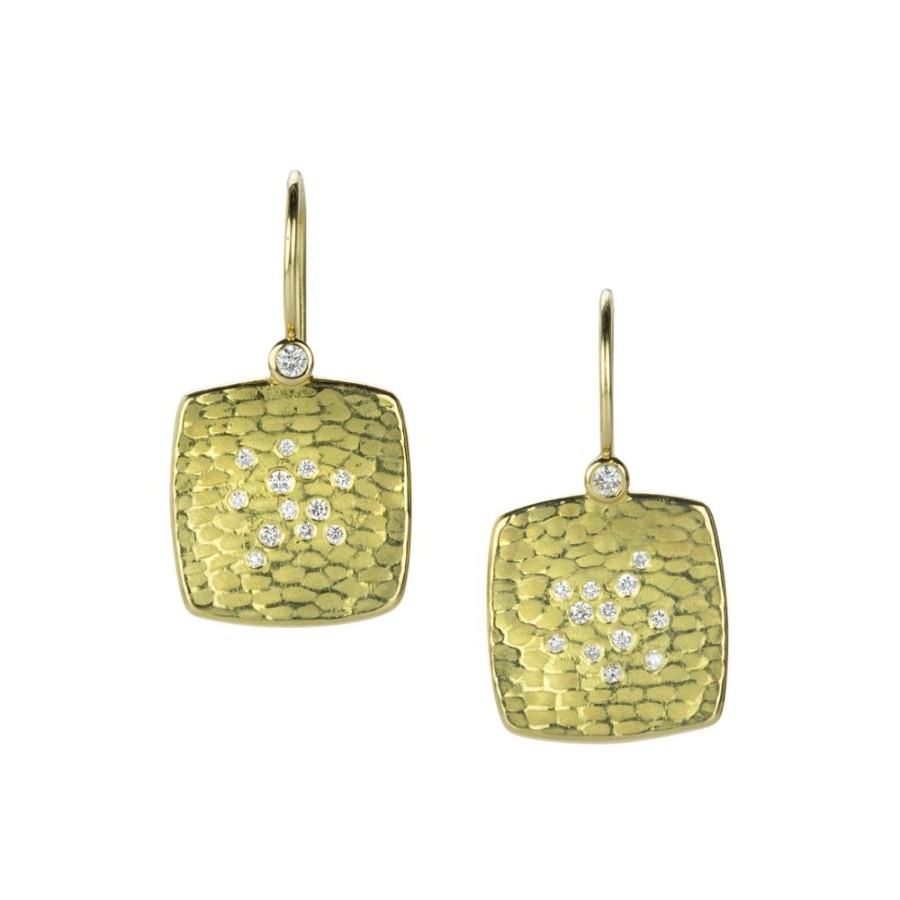 Earrings Barbara Heinrich | Square Carved Glacier Drop Earrings