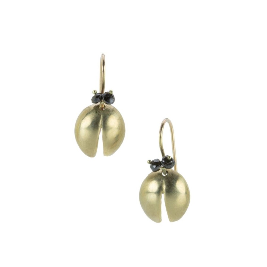 Earrings Annette Ferdinandsen | Lady Bug Earrings With Black Diamond Eyes