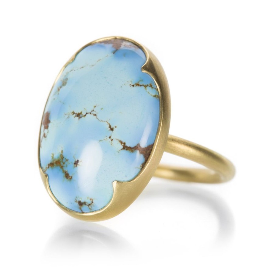 Rings Gabriella Kiss | Large Oval Kazakhstan Turquoise Ring