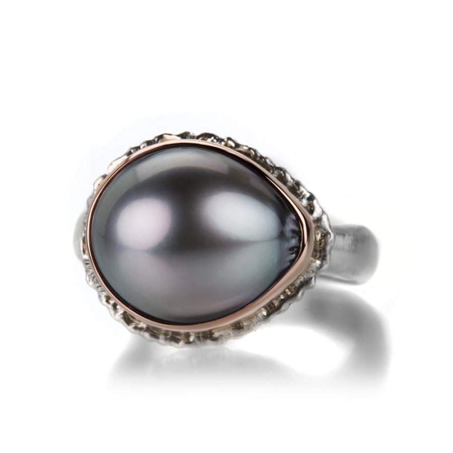 Rings Jamie Joseph | Asymmetrical Gray Tahitian Pearl Ring