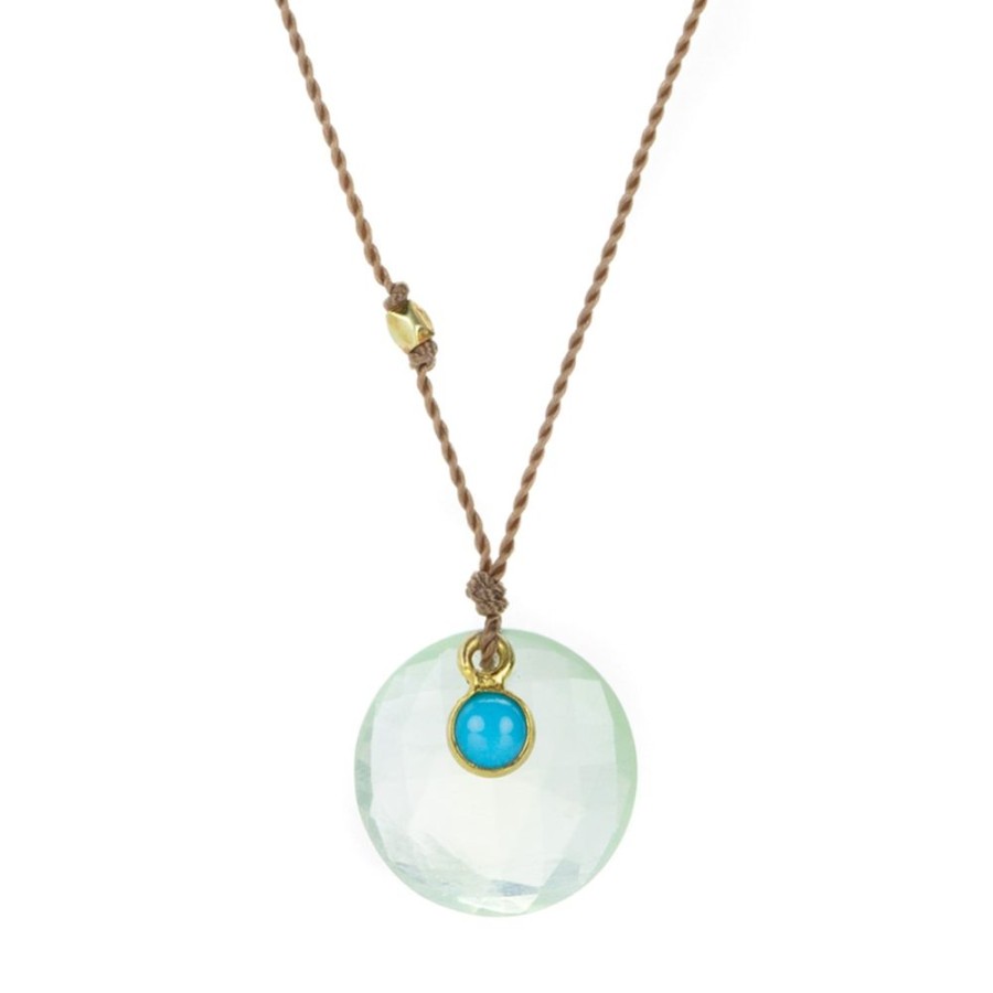 Necklaces Margaret Solow | Prehnite And Turquoise Necklace