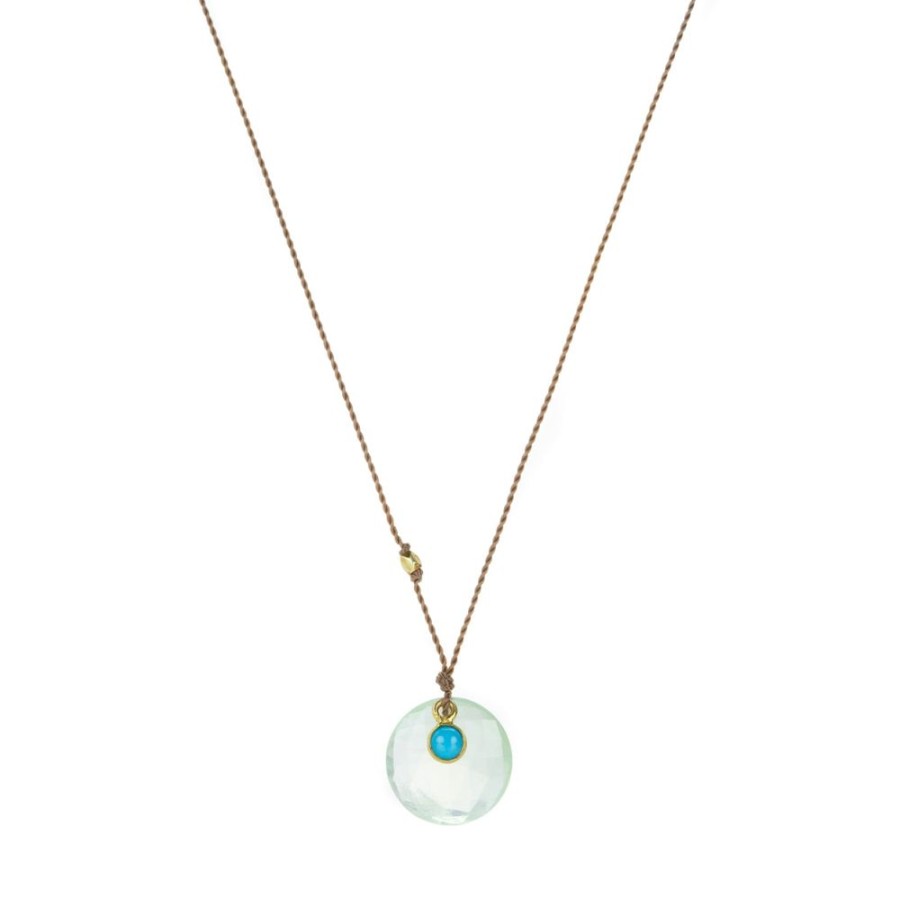 Necklaces Margaret Solow | Prehnite And Turquoise Necklace