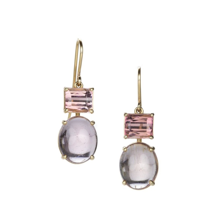 Earrings Nicole Landaw | Pink And Rose Tourmaline Drop Earrings