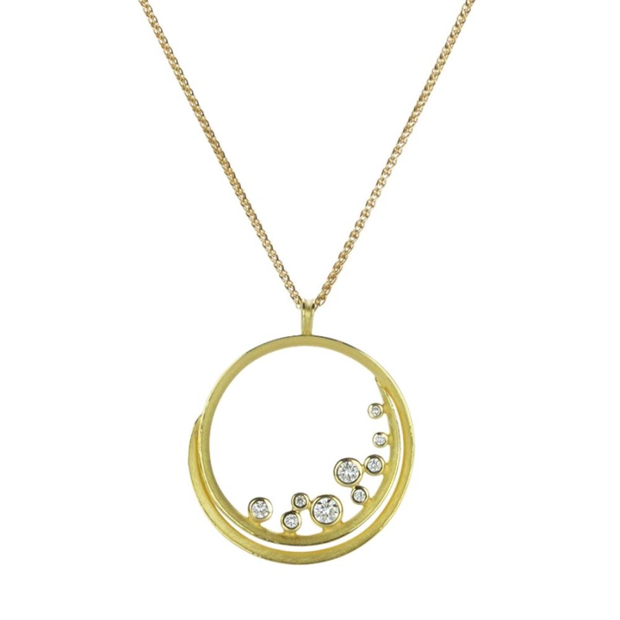 Necklaces Barbara Heinrich | Swirl Pendant Necklace With Diamond Cluster