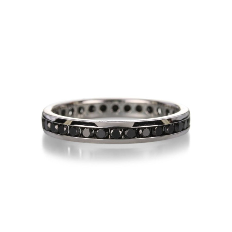 Rings Barbara Heinrich | White Gold Black Diamond Channel Band