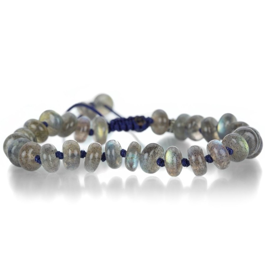 Bracelets Joseph Brooks | 8Mm Smooth Labradorite Rondelle Bracelet