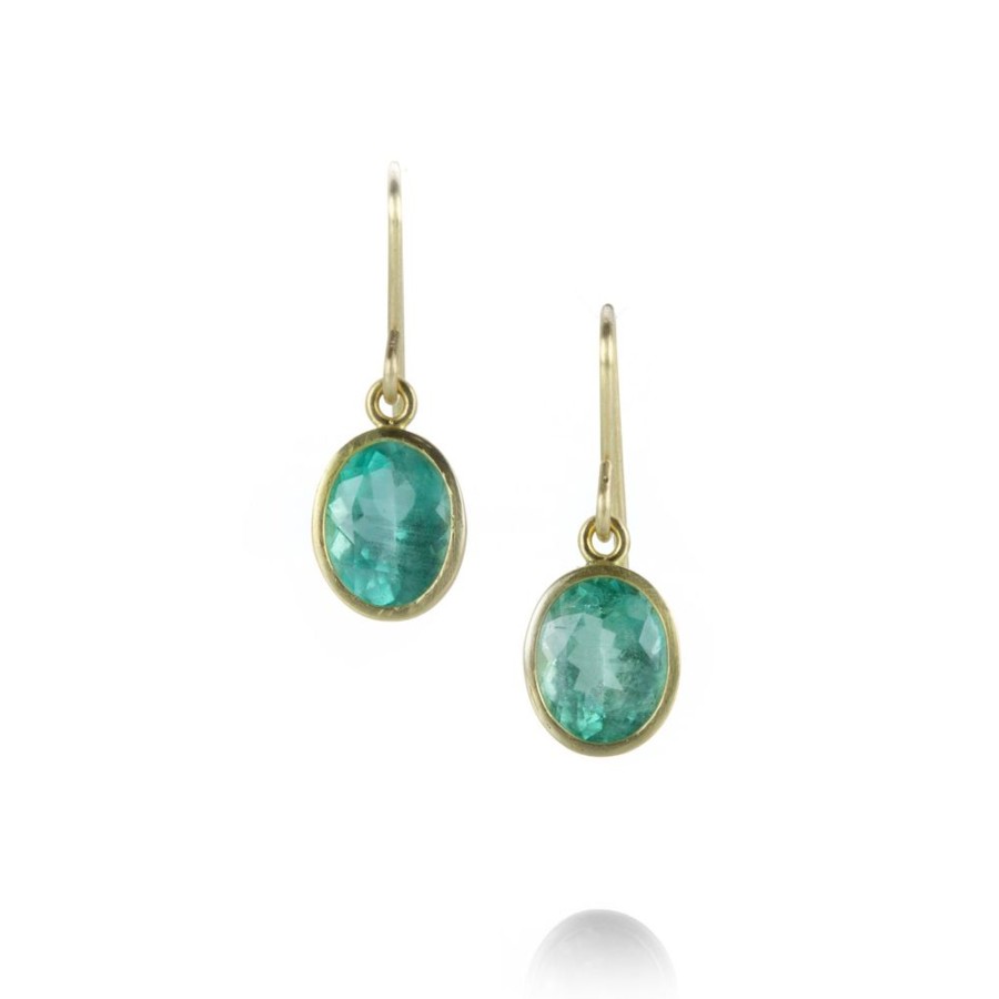 Earrings Maria Beaulieu | Oval Emerald Earrings