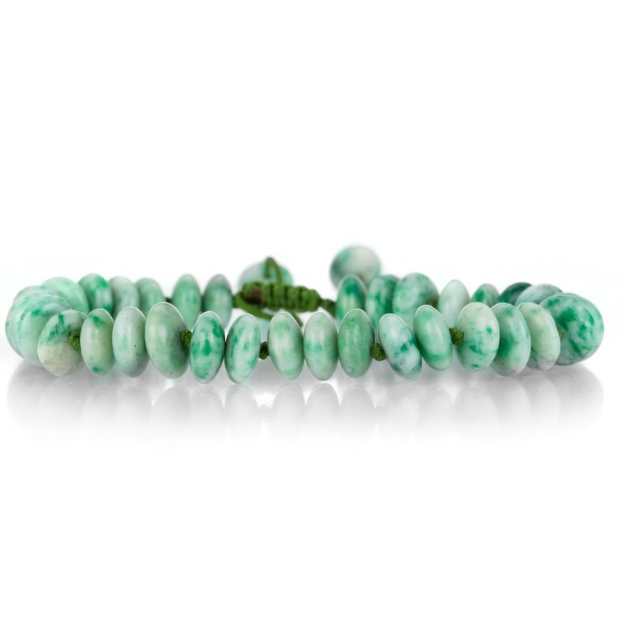 Bracelets Joseph Brooks | 8Mm Burmese Jade Macrame Bracelet