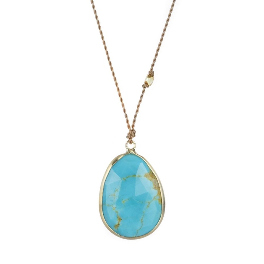 Necklaces Margaret Solow | Turquoise Pendant Cord Necklace