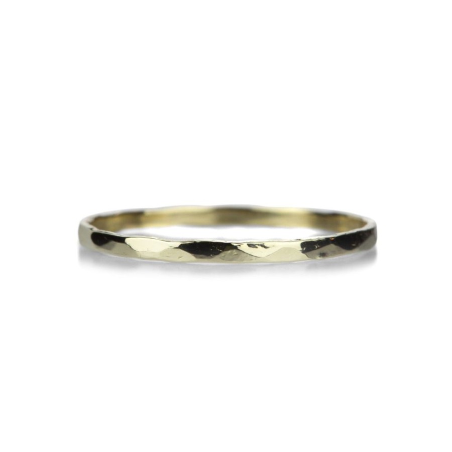 Rings Victoria Cunningham | 14K Plain Hammered Shiny Stack Ring