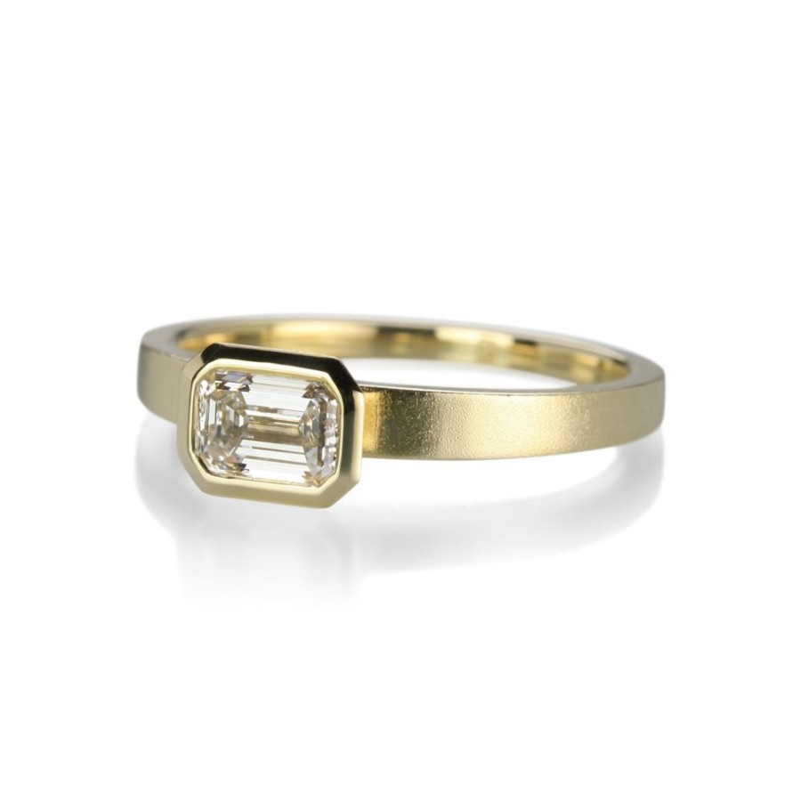 Rings Jamie Joseph | Bezel Set Emerald Cut Diamond Ring