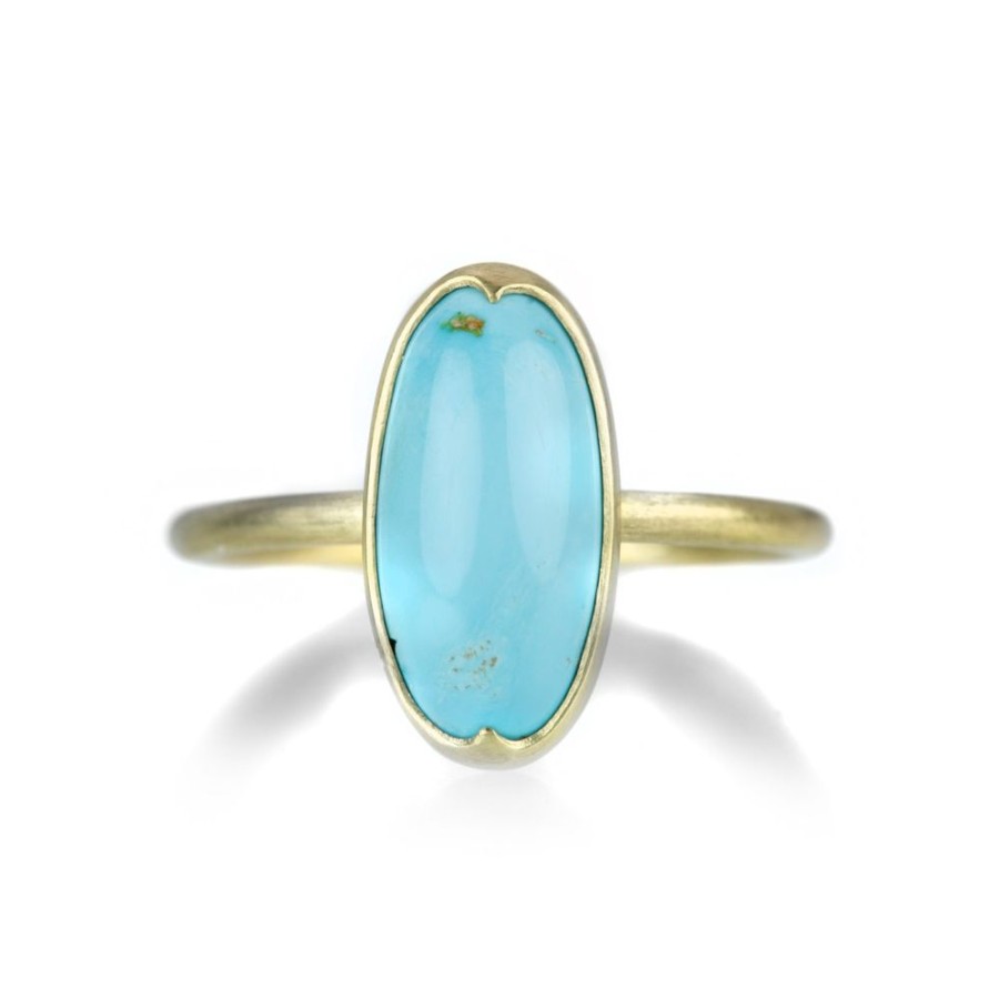 Rings Gabriella Kiss | Elongated Oval Persian Turquoise Ring