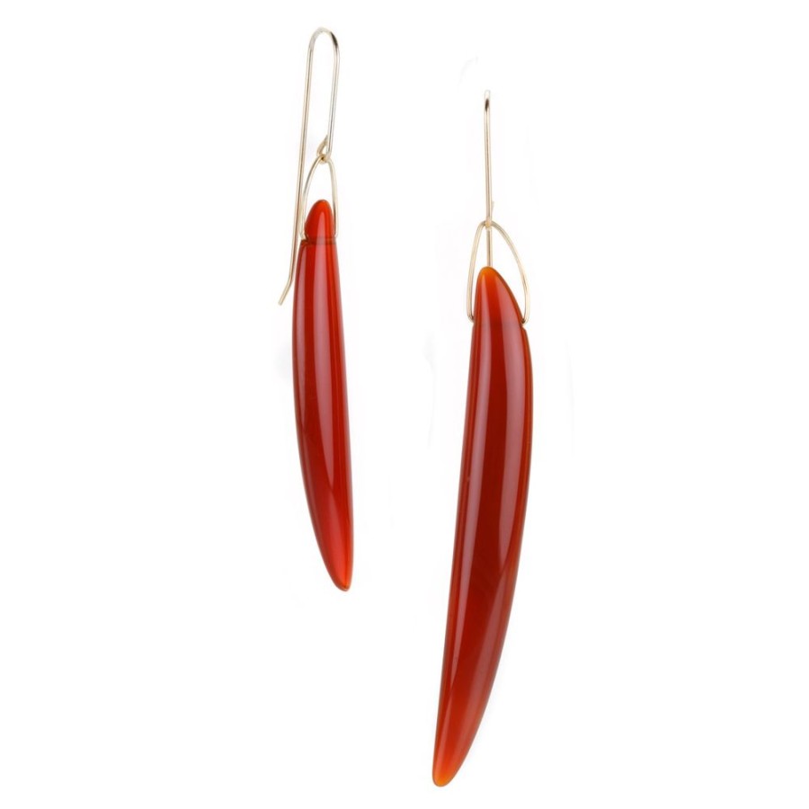 Earrings Gabriella Kiss | Carnelian Bean Drop Earrings