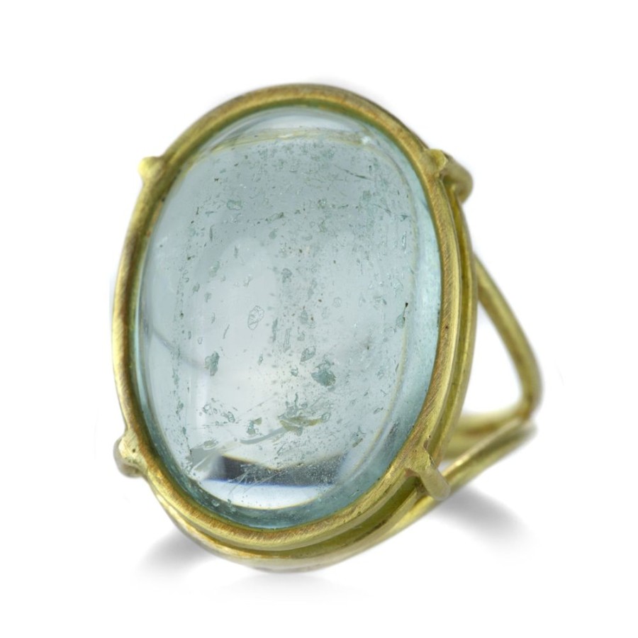 Rings Rosanne Pugliese | Large Aquamarine Cabochon Ring