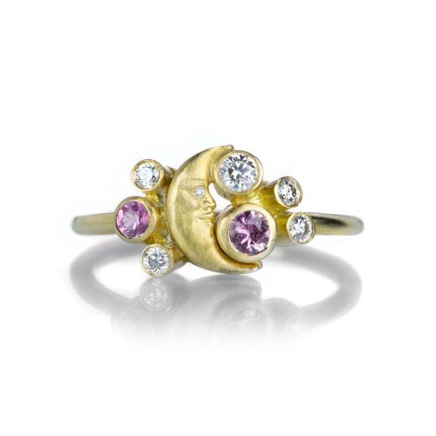 Rings Anthony Lent | Pink Sapphire Crescent Moonface Meteor Ring