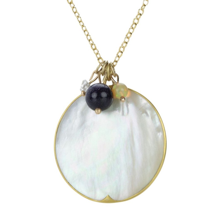 Necklaces Gabriella Kiss | Mother Of Pearl Full Moon Pendant Necklace