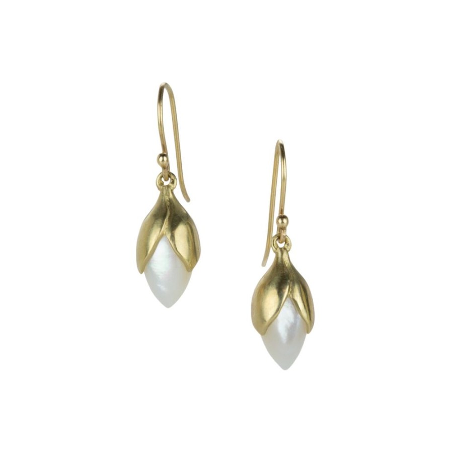 Earrings Annette Ferdinandsen | Small White Mother Of Pearl Bud Drop Earrings